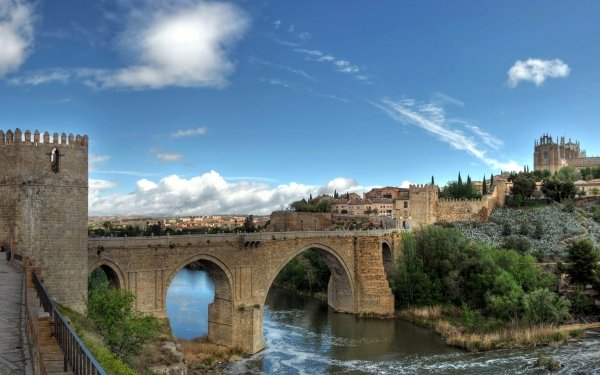 Man Made Toledo Towns Spain Bridge Puente de San Martín HD Wallpaper | Background Image