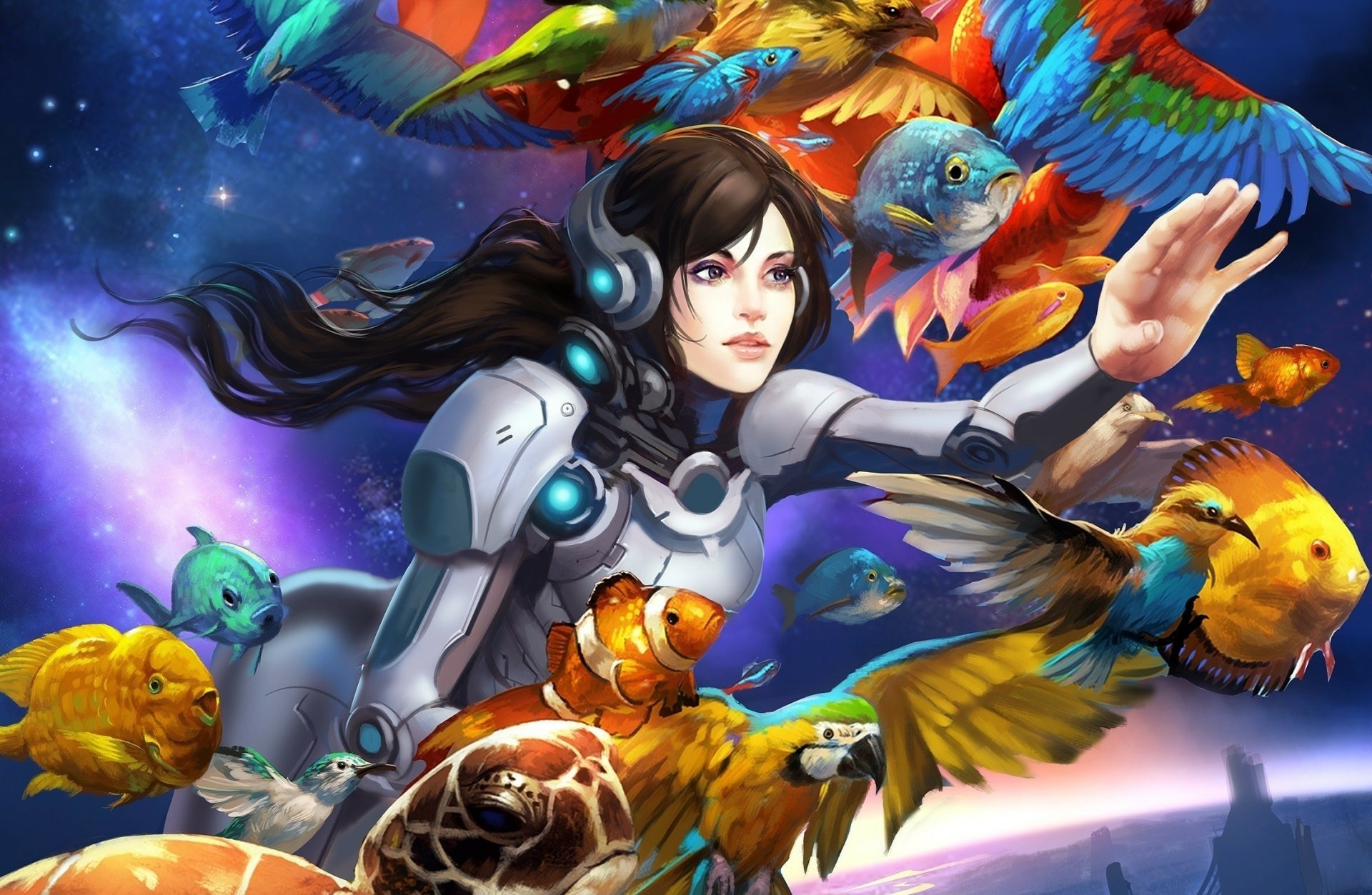 Download Fish Sci Fi Woman HD Wallpaper by Kay Huang