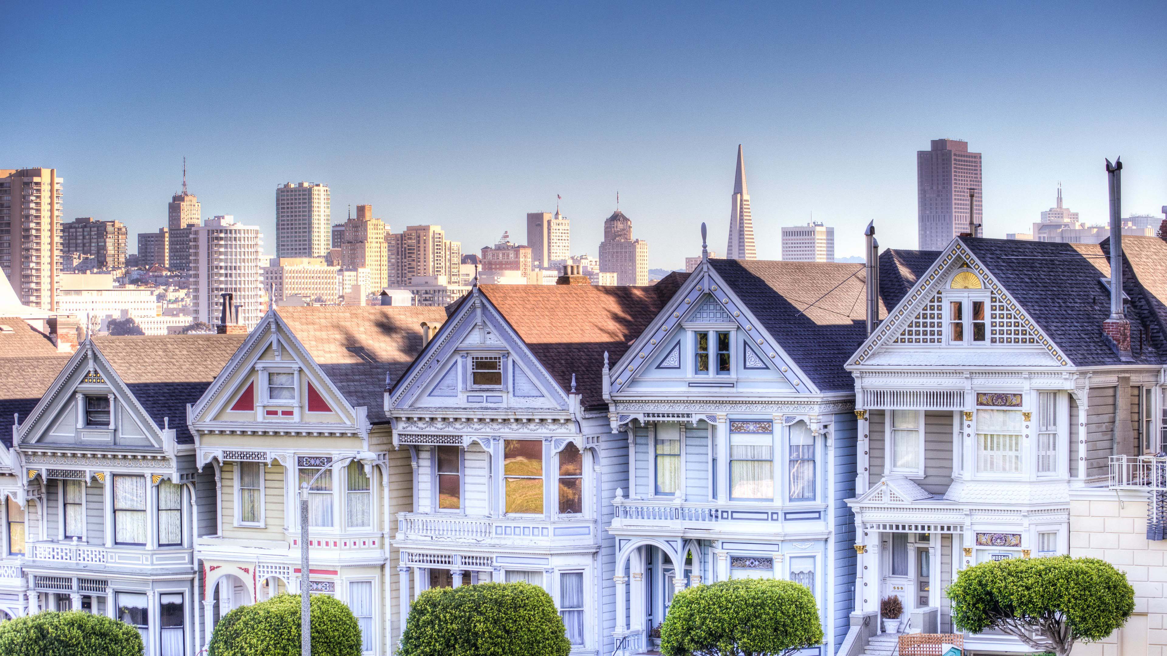 Download The Painted Ladies San Francisco Man Made House 4k Ultra HD
