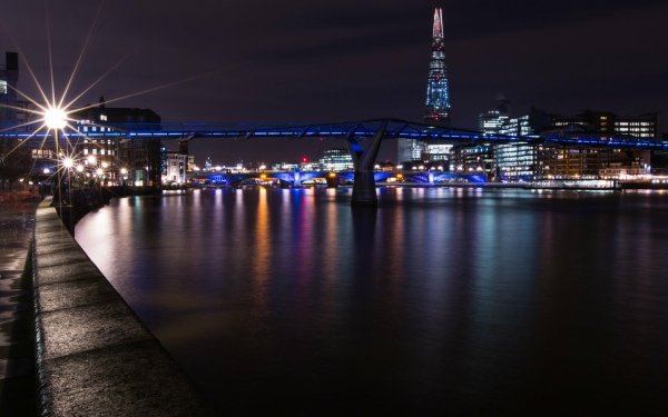 Man Made London Cities United Kingdom Night HD Wallpaper | Background Image