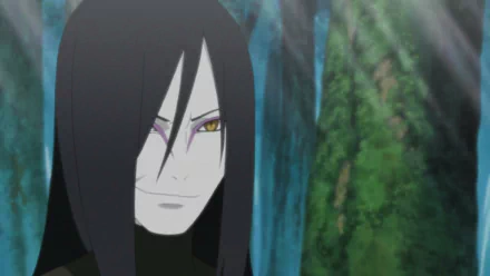 HD wallpaper of Orochimaru from the game Naruto Shippuden: Ultimate Ninja Storm Revolution, depicting a close-up of the character with a forest background.