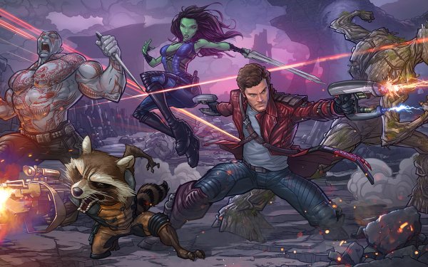 Comics Guardians Of The Galaxy Galaxy Rocket Star Lord Peter Quill Rocket Raccoon Groot Gamora Drax The Destroyer HD Wallpaper | Background Image