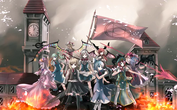 Sanae Kochiya Youmu Konpaku Koakuma (Touhou) Patchouli Knowledge Sakuya Izayoi Flandre Scarlet Remilia Scarlet Hong Meiling Cirno (Touhou) Anime Touhou HD Desktop Wallpaper | Background Image