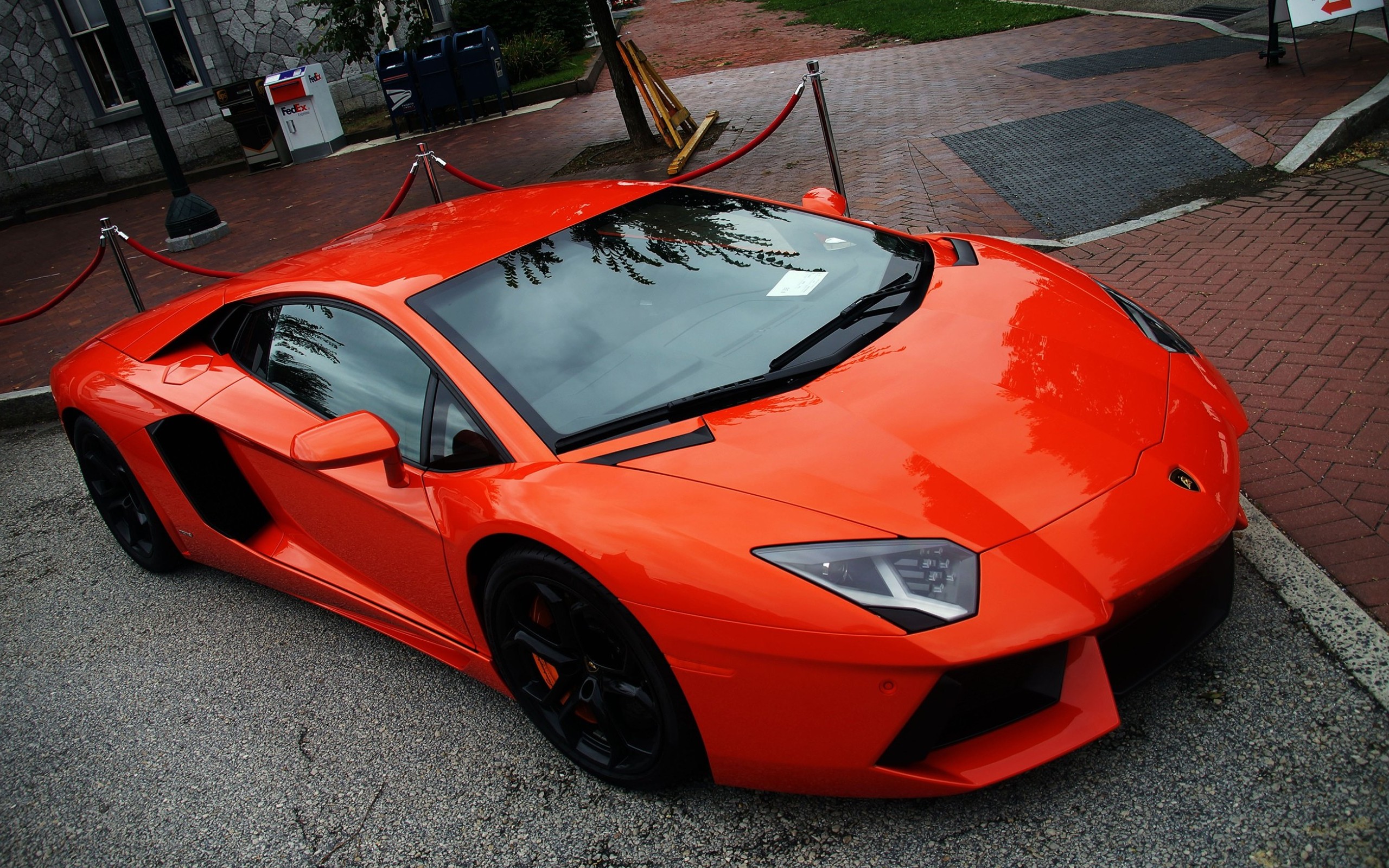 Download Red Vehicle Lamborghini Aventador HD Wallpaper