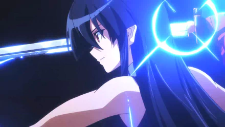 HD desktop wallpaper featuring Akame from Akame ga Kill! as she draws her sword, showcasing her fierce determination and skill.
