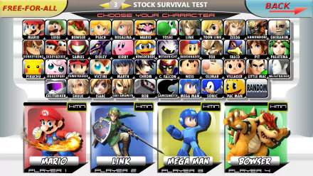 HD desktop wallpaper featuring Super Smash Bros. for 3DS and Wii U character selection screen.