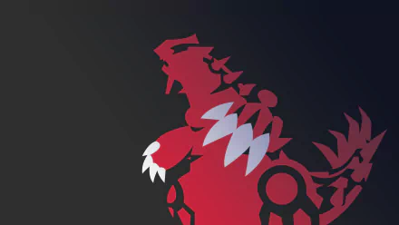 HD desktop wallpaper featuring the silhouette of Groudon from Pokémon: Omega Ruby and Alpha Sapphire against a dark backdrop.