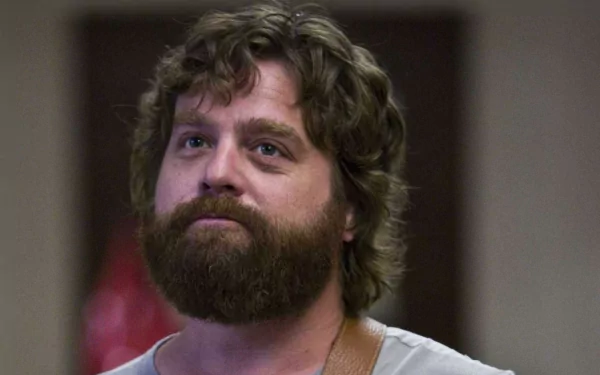 HD wallpaper featuring Zach Galifianakis with a thoughtful expression, suitable as a desktop background.