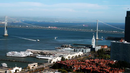 San Francisco man made Bay Bridge HD Desktop Wallpaper | Background Image