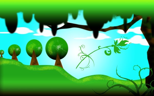 Artistic Landscape Green Yellow Cartoon Dream Fantasy Island HD Wallpaper | Background Image