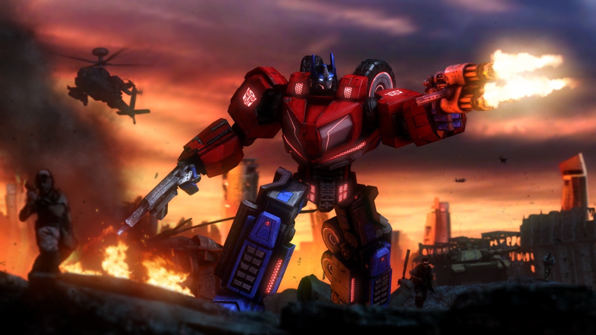 Download Helicopter Fight Robot Sci Fi Transformers HD Wallpaper