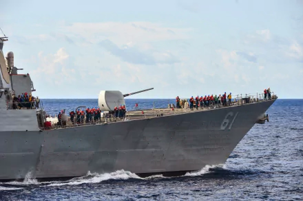  Sailors aboard the guided-missile destroyer USS Ramage (DDG 61) by Billy Ho