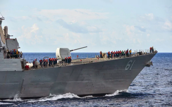  Sailors aboard the guided-missile destroyer USS Ramage (DDG 61) by Billy Ho
