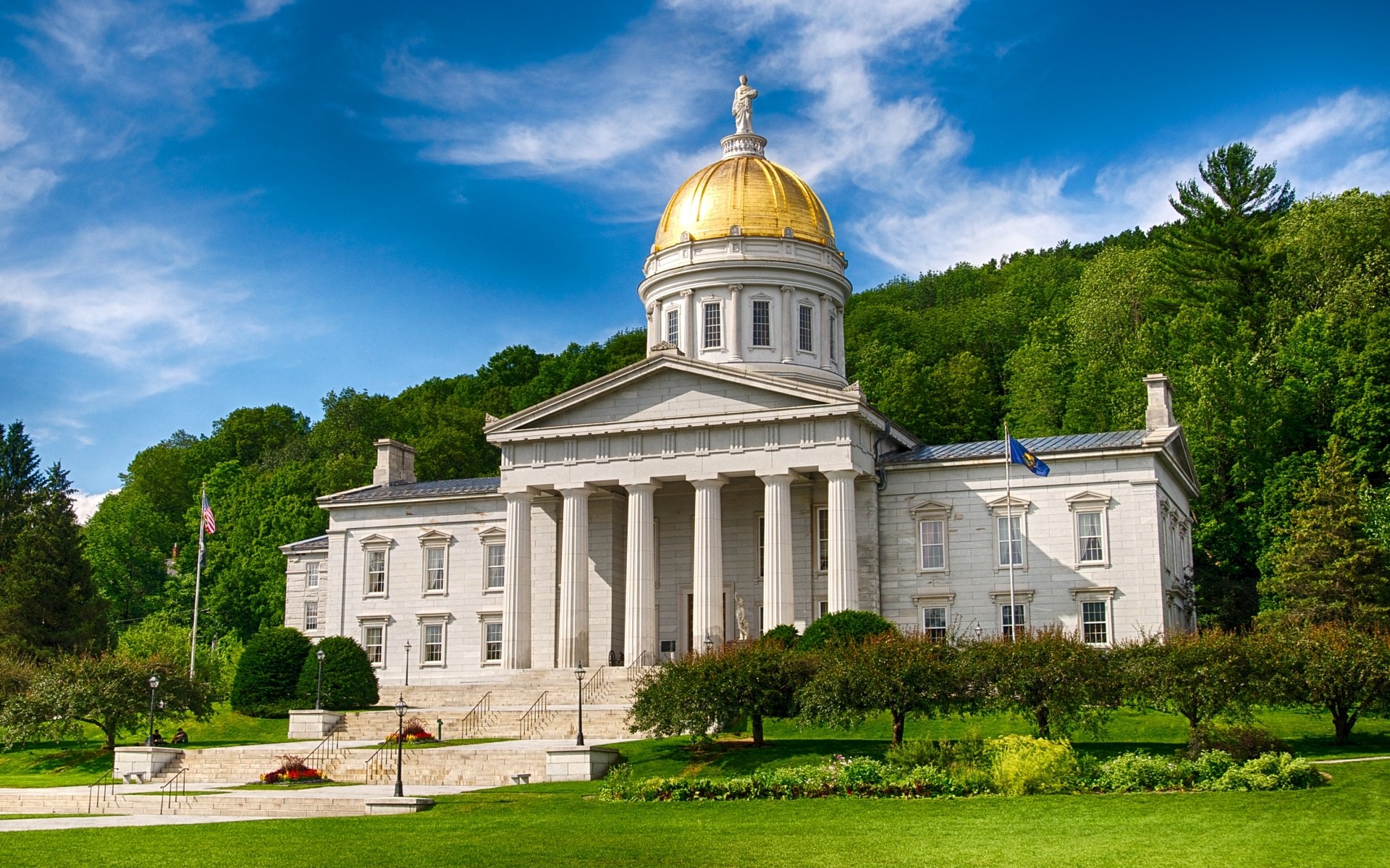 Download Man Made Vermont State House HD Wallpaper