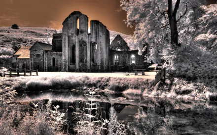 religious Valle Crucis Abbey HD Desktop Wallpaper | Background Image