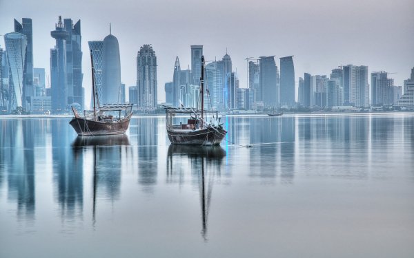 Hecho por el hombre Doha Ciudades Qatar Barco Fondo de pantalla HD | Fondo de Escritorio
