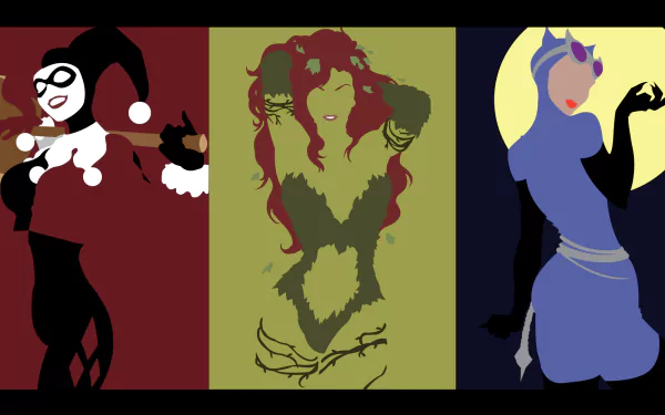 Catwoman Poison Ivy Harley Quinn Comic Batman HD Desktop Wallpaper | Background Image