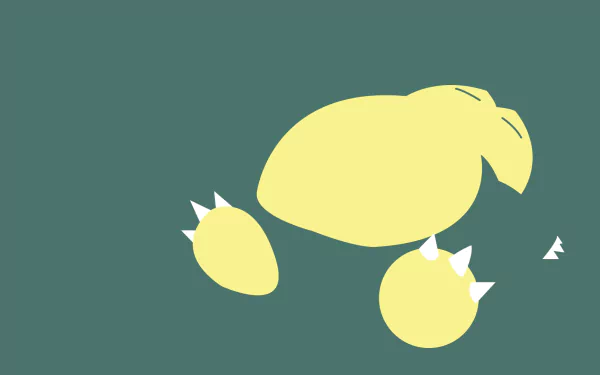 A minimalist HD wallpaper featuring Snorlax from Pokémon, set against a solid green background, capturing the iconic Pokémon in a simple and playful design.