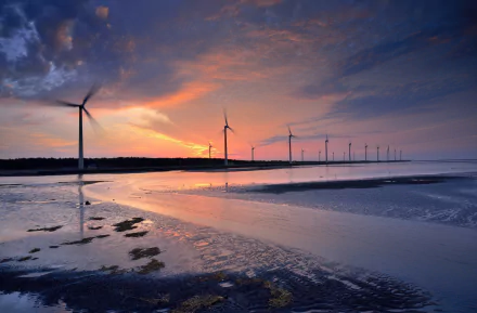 man made wind turbine HD Desktop Wallpaper | Background Image