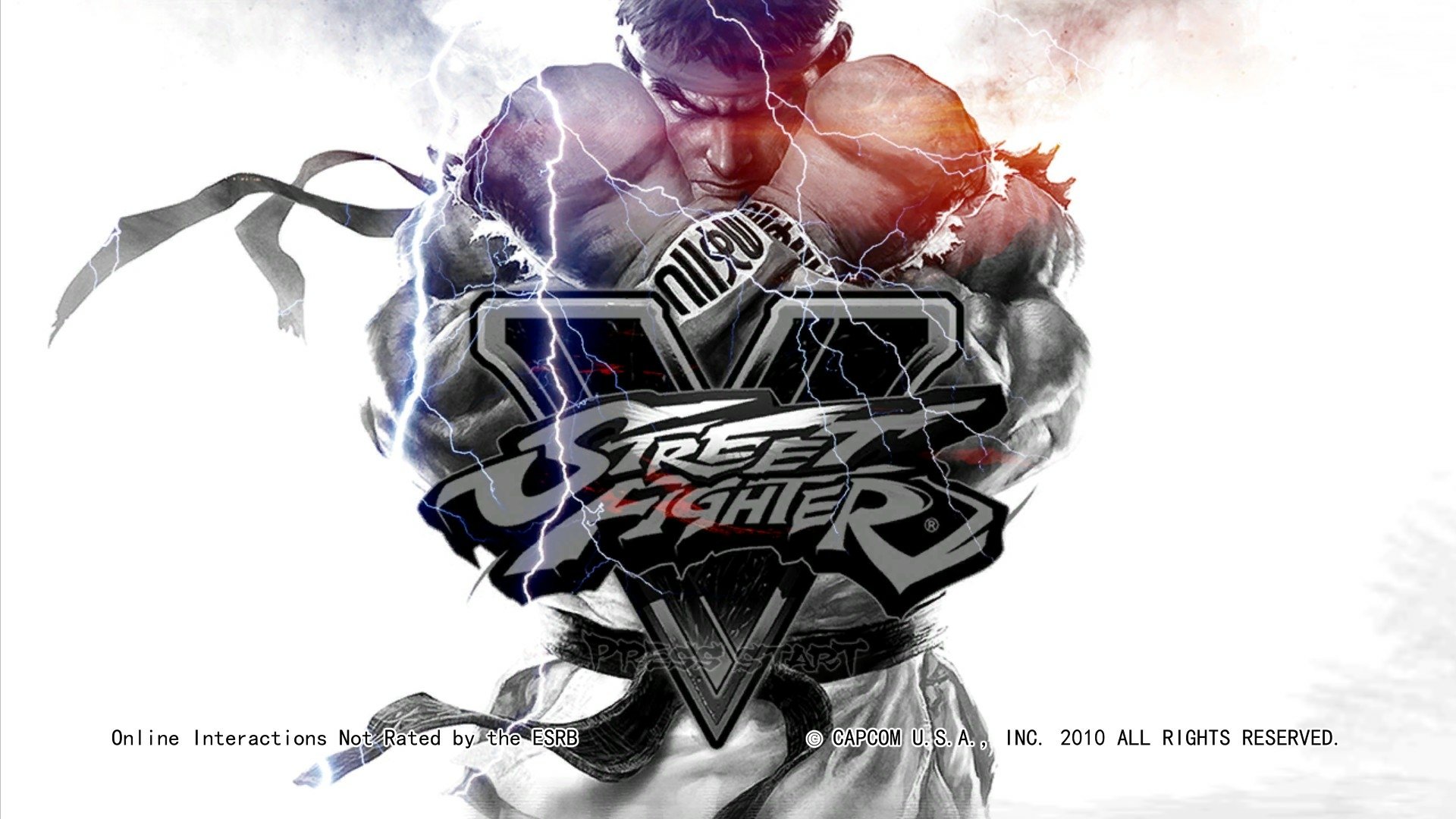 HD PC desktop wallpaper featuring dynamic artwork from the video game Street Fighter V, showcasing two fighters locked in intense combat with the game’s logo prominently displayed.
