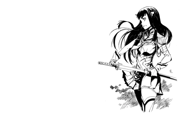 Satsuki Kiryūin from the anime Kill La Kill, depicted in a dynamic pose with her sword, creates an impactful HD desktop wallpaper and background.