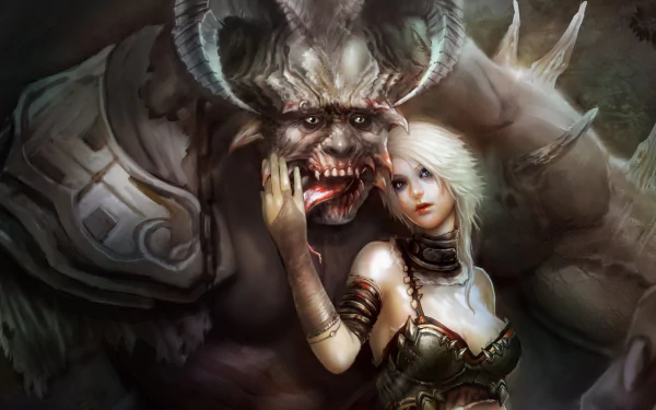 blonde beast fantasy woman HD Desktop Wallpaper | Background Image