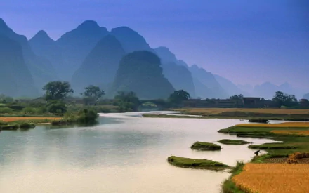 Nanling Mountains li river mountain China guanxi zhuang nature Nan Mountains HD Desktop Wallpaper | Background Image
