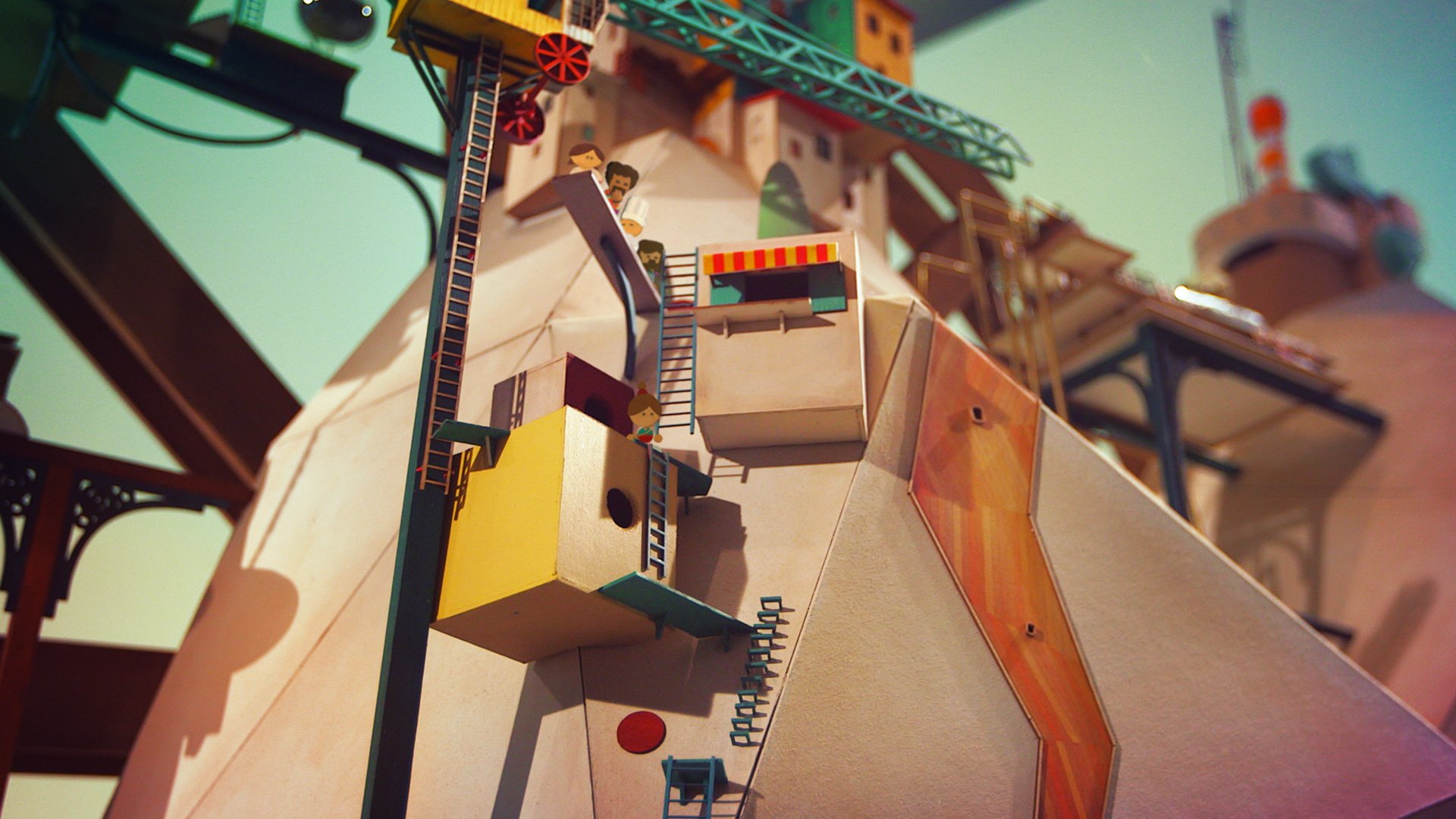 HD wallpaper featuring the whimsical, hand-crafted architecture from the game Lumino City with intricate details and a warm color palette.