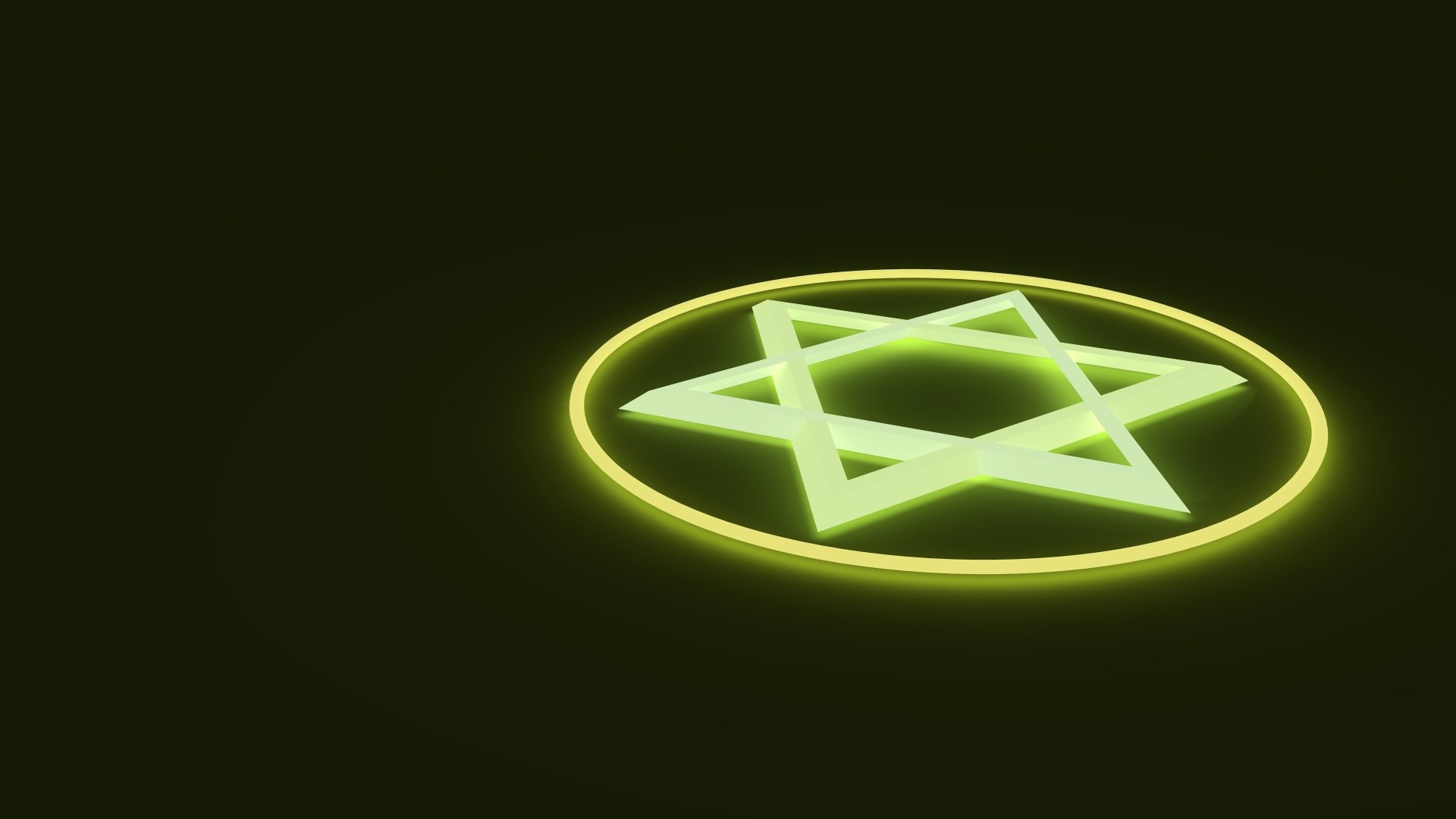 hexagram glowing light green by viktik