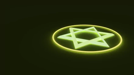  hexagram glowing light green