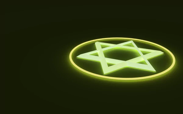  hexagram glowing light green