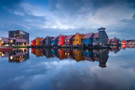 Groningen Netherlands reflection water architecture man made town HD Desktop Wallpaper | Background Image