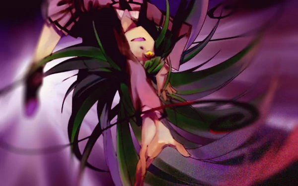 A dynamic HD anime wallpaper from Assassination Classroom, featuring a character in an action pose with flowing green hair, set against a vibrant, dramatic background.
