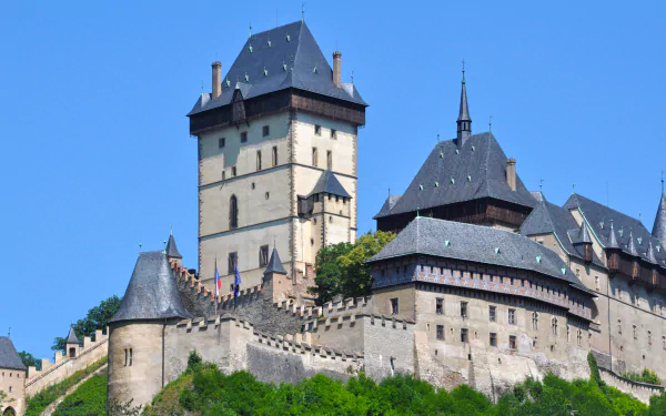 man made Karlštejn Castle HD Desktop Wallpaper | Background Image