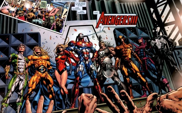 Comics Avengers The Avengers Ms. Marvel Iron Man Hawkeye Spider-Man Wolverine Sentry HD Wallpaper | Background Image