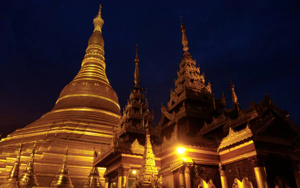 yangon Myanmar religious Shwedagon Pagoda HD Desktop Wallpaper | Background Image