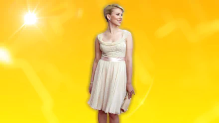 white dress yellow Celebrity Scarlett Johansson HD Desktop Wallpaper | Background Image