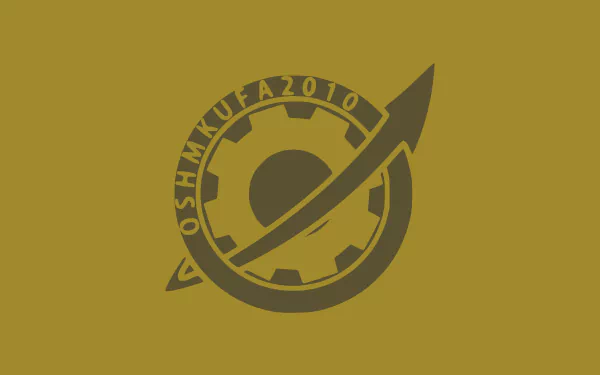 Minimalist HD wallpaper featuring the Steins;Gate logo, showcasing the series' iconic design with a gear and arrow element on a muted yellow background.