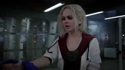 HD PC desktop wallpaper featuring a scene from the TV show iZombie, with the main character in a morgue setting.