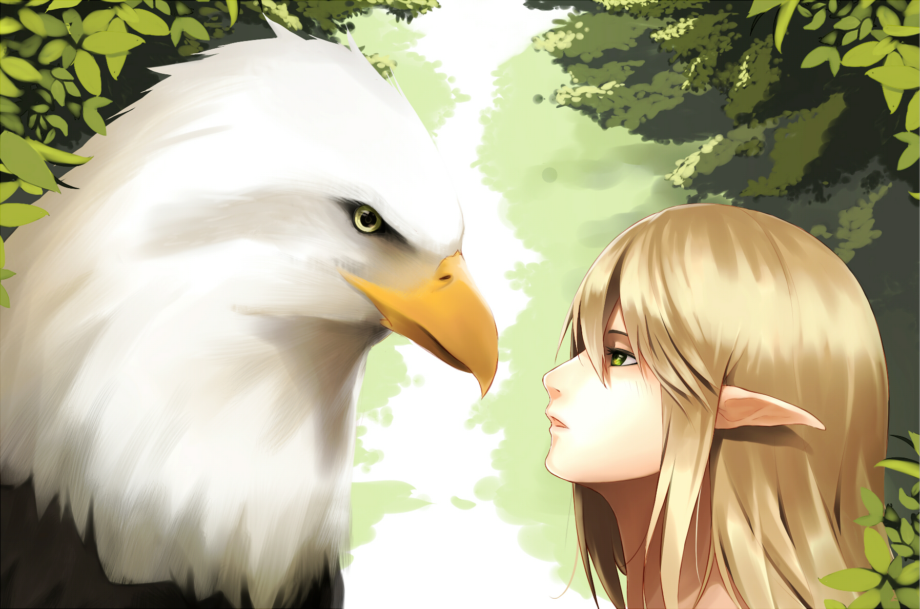 Render Girl with an eagle by Colosis-sama on DeviantArt