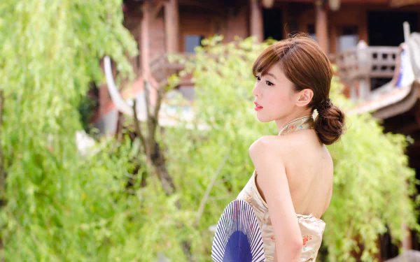lin antai Taipei lin antai historical home park Taiwanese asian model woman Chén Qiáoqiáo HD Desktop Wallpaper | Background Image