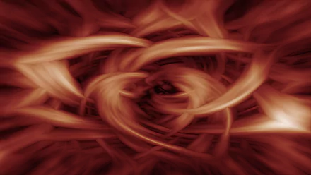 Abstract complex red shapes swirl dynamically in this cool 4K Ultra HD PC desktop wallpaper, creating a vibrant and intense visual effect.