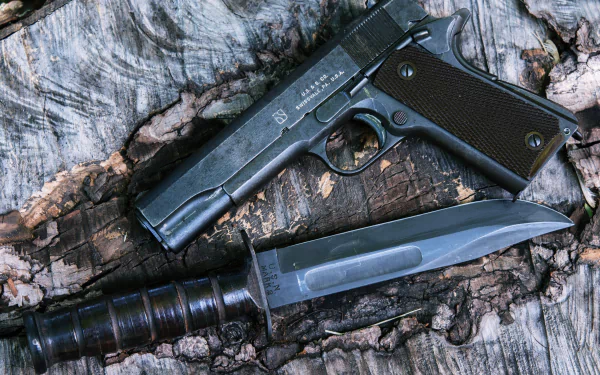 knife pistol man made Union Switch & Signal 1911 HD Desktop Wallpaper | Background Image