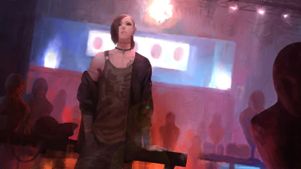 HD desktop wallpaper featuring Uta from Tokyo Ghoul:re. The anime character with black hair, piercing, jacket, necklace, and red eyes stands in a dimly lit setting, showcasing tattoos.