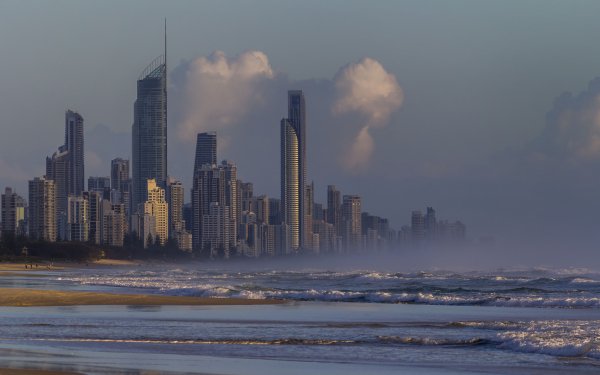 Man Made Gold Coast Cities Australia City Queensland Beach Sea Wave HD Wallpaper | Background Image