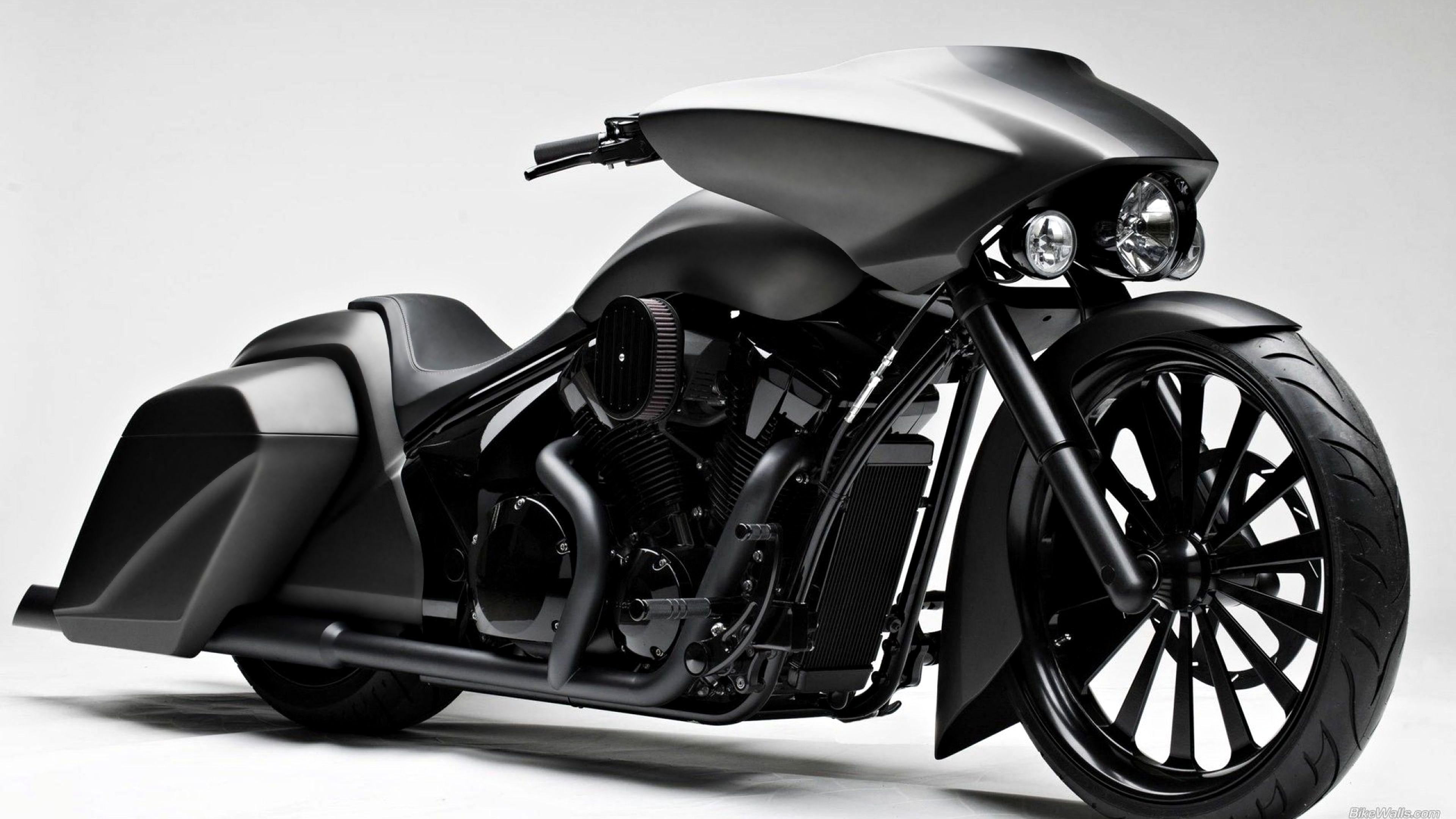 Download Harley-Davidson Black Motorcycle Vehicle Honda Stateline 4k ...