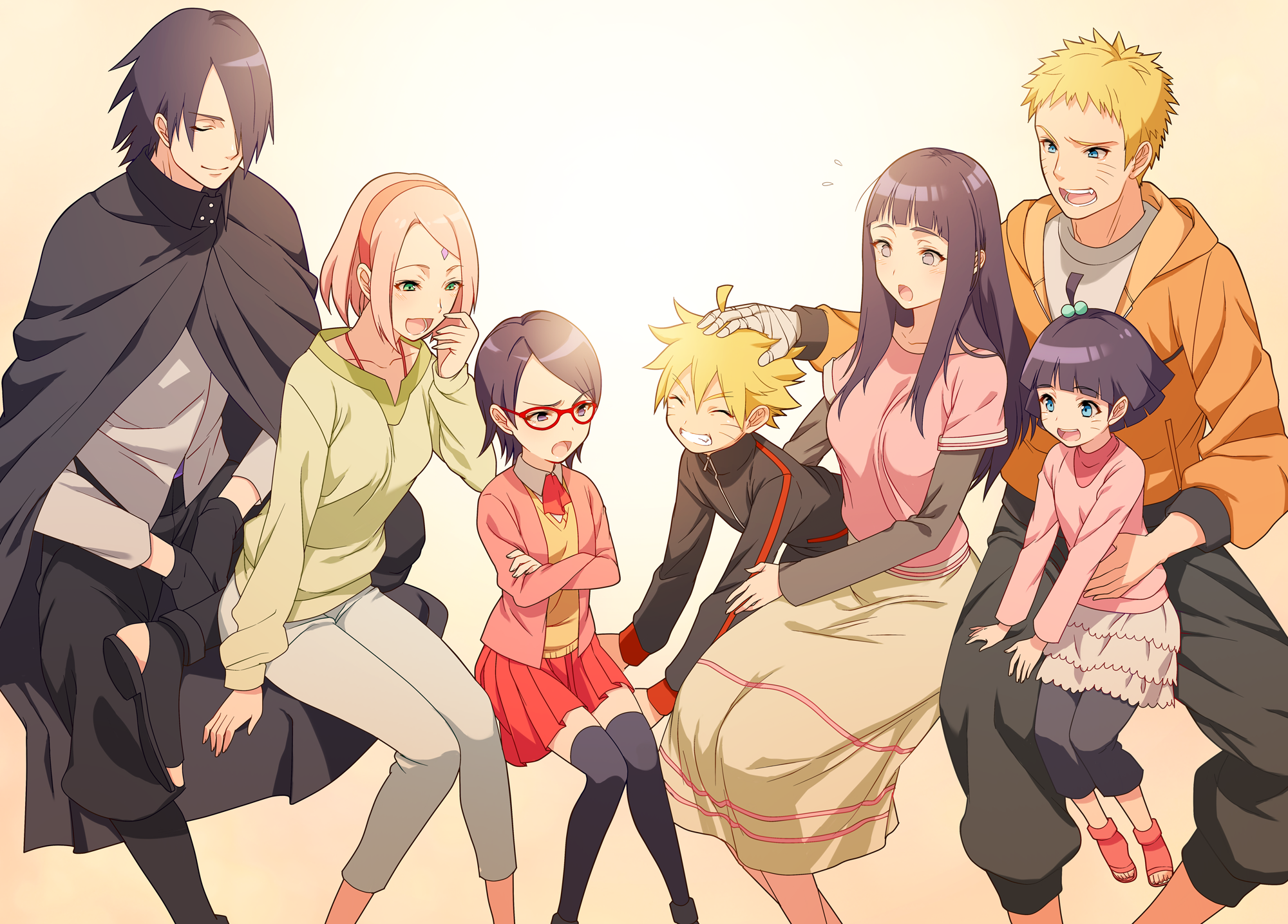 Naruto and Sasuke's family by もり苔 (pixiv)