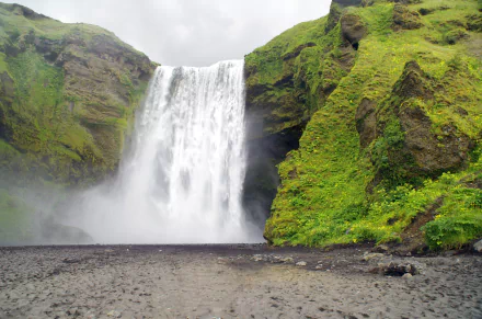 waterfall Iceland nature Skógafoss HD Desktop Wallpaper | Background Image