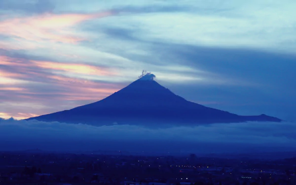 twilight fog pastel volcano Mexico nature Popocatépetl HD Desktop Wallpaper | Background Image