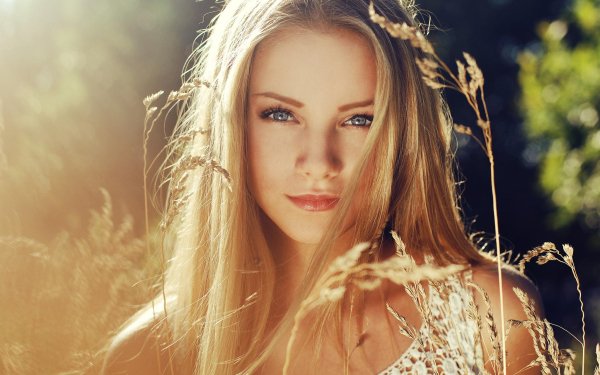 Women Model Models Blonde Blue Eyes Plant Sunny HD Wallpaper | Background Image